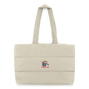 Conception drôle d’écolier avec loutre - Sac shopping matelassé - blanc naturel - Devant