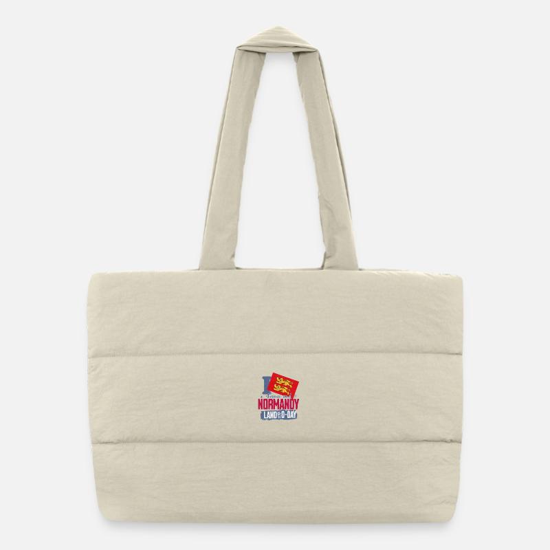Normandy Design Land with Lion and Flag Puffer Shopping Bag