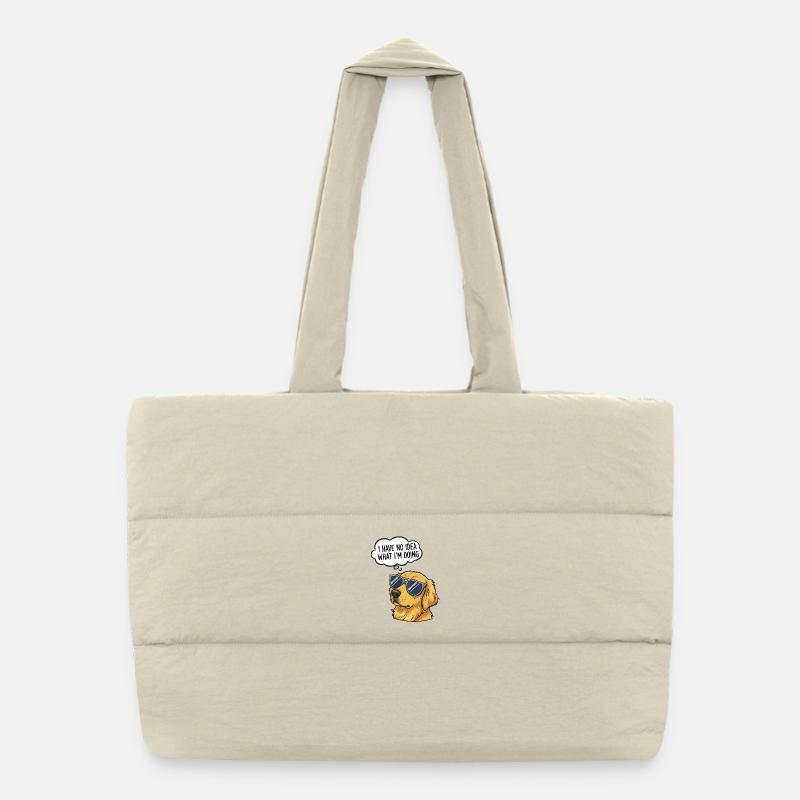 Chien hilarant avec des lunettes de soleil Sac shopping matelassé