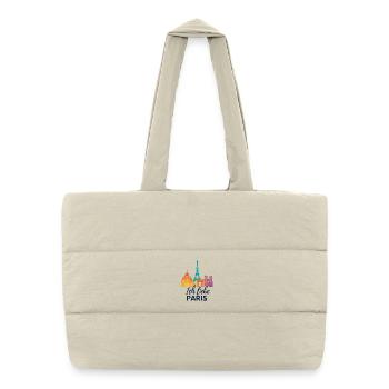I love Paris – colorful skyline - Puffer Shopping Bag - natural - Front