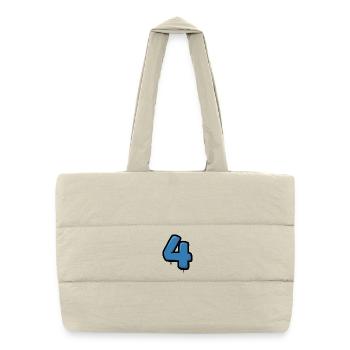 Graffiti Blue 4 Number Design - Puffer Shopping Bag - natural - Front