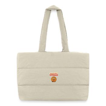 Mmm coquelicot escargot dessin animé beignet - Sac shopping matelassé - blanc naturel - Devant