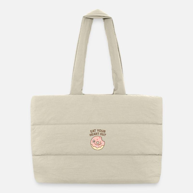 Eat Your Heart Out Donut Puffer Shopping Bag