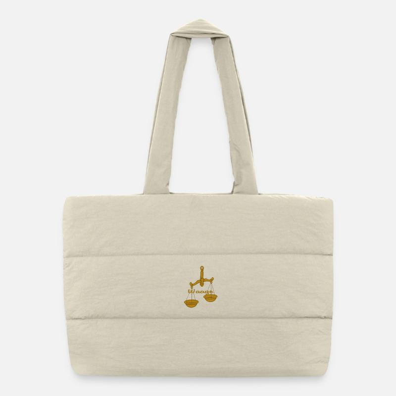 Zodiac sign Libra Puffer Shopping Bag