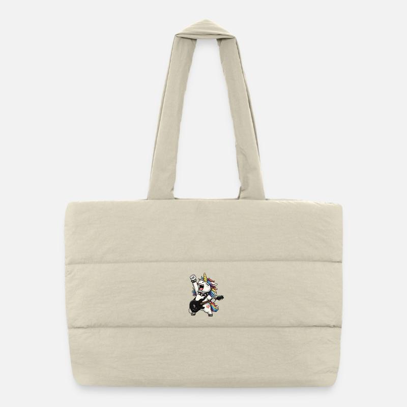 Regenbogen-Einhorn-Rocker Puffer-Einkaufstasche