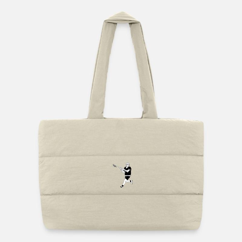 Lacrosse Player Puffer Shopping Bag