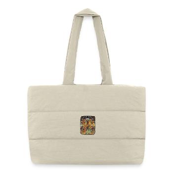 Peace Hippie Flowers - Puffer Shopping Bag - natural - Front