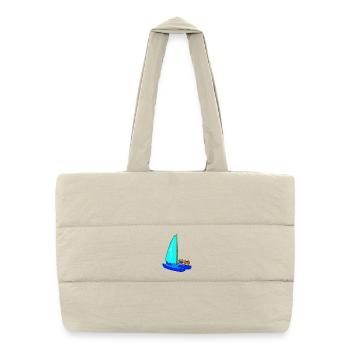 navigation à voile - Sac shopping matelassé - blanc naturel - Devant