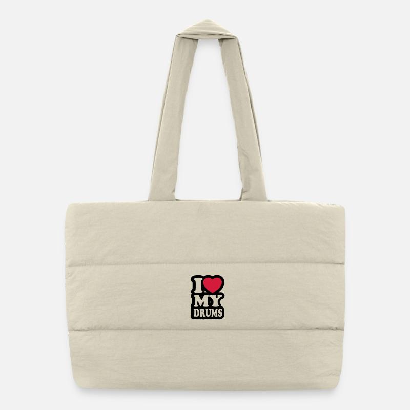 I love my drums - J'aime mes tambours Sac shopping matelassé