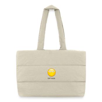 Be happy - Puffer Shopping Bag - natural - Front