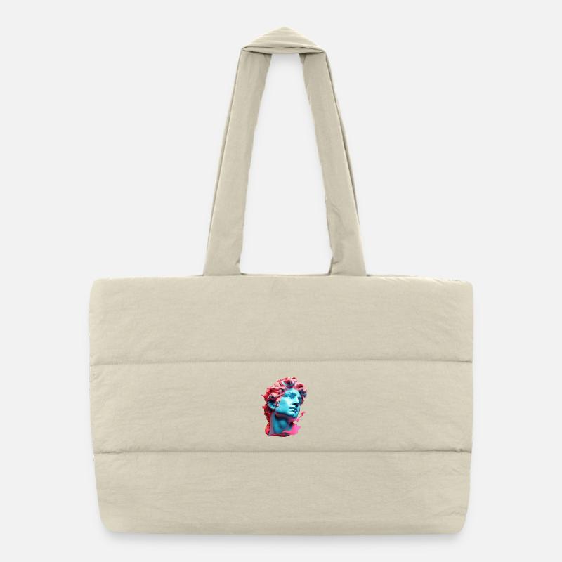 Neonmarmor-Kopf-Antlitz Puffer-Einkaufstasche