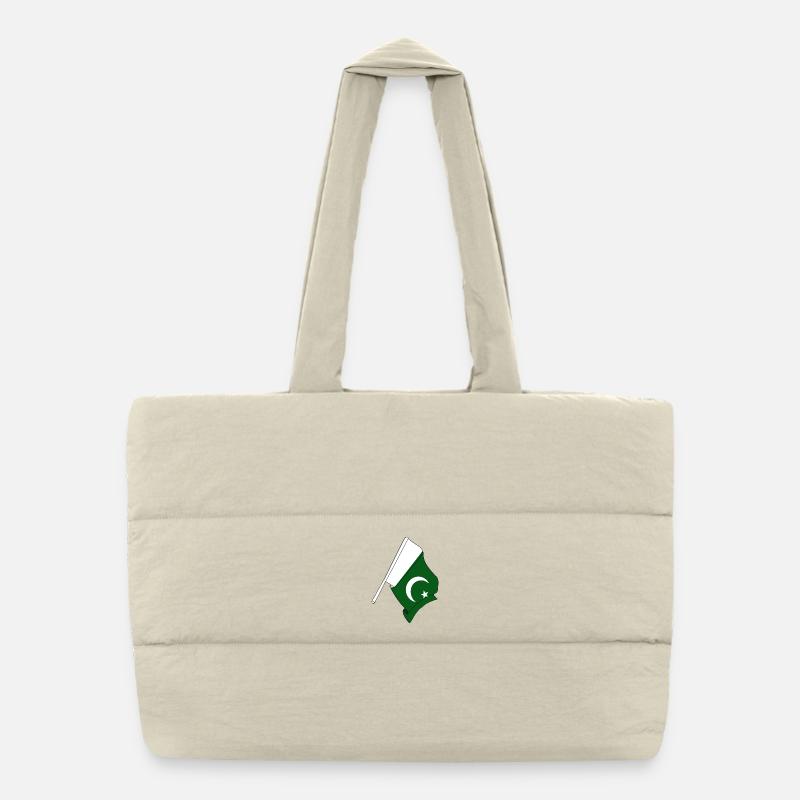 Flagge Pakistan Puffer-Einkaufstasche