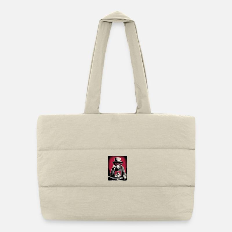 Affen DJ Puffer-Einkaufstasche