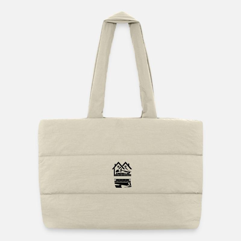 Construction company homes logo Puffer Shopping Bag