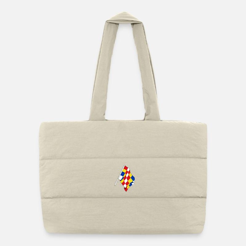 Flag Antwerp Belgium Puffer Shopping Bag