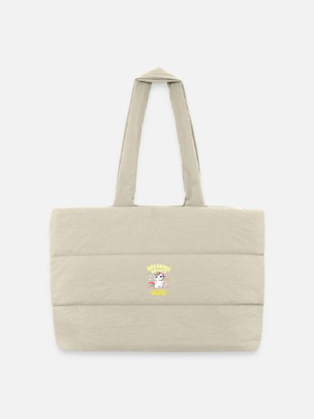 Breaking Hearts Blasting Farts Unicorn - Gesteppte Shopping Bag - Naturweiß