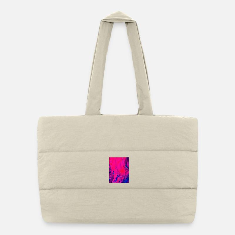 Design abstrait de la mer rose et bleue Sac shopping matelassé