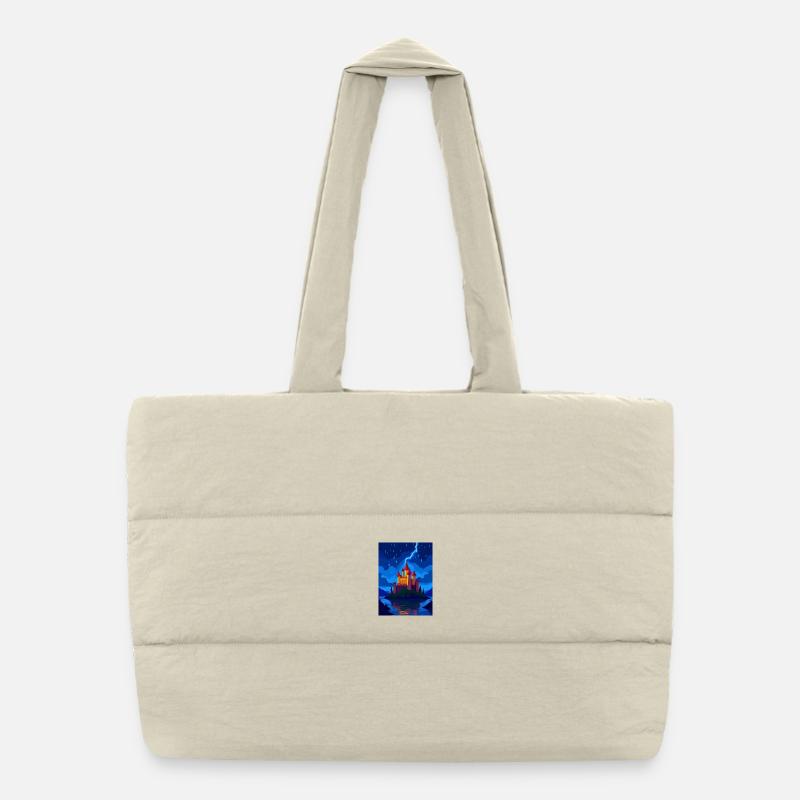 Château enchanté avec éclairage nocturne Sac shopping matelassé