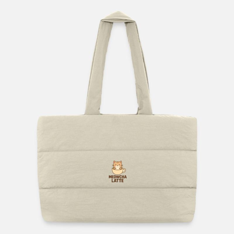 Meowcha Latte Puffer Shopping Bag