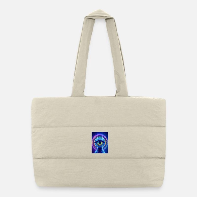 Anneau Oeil Néon Hyperréalisme Cosmique Sac shopping matelassé