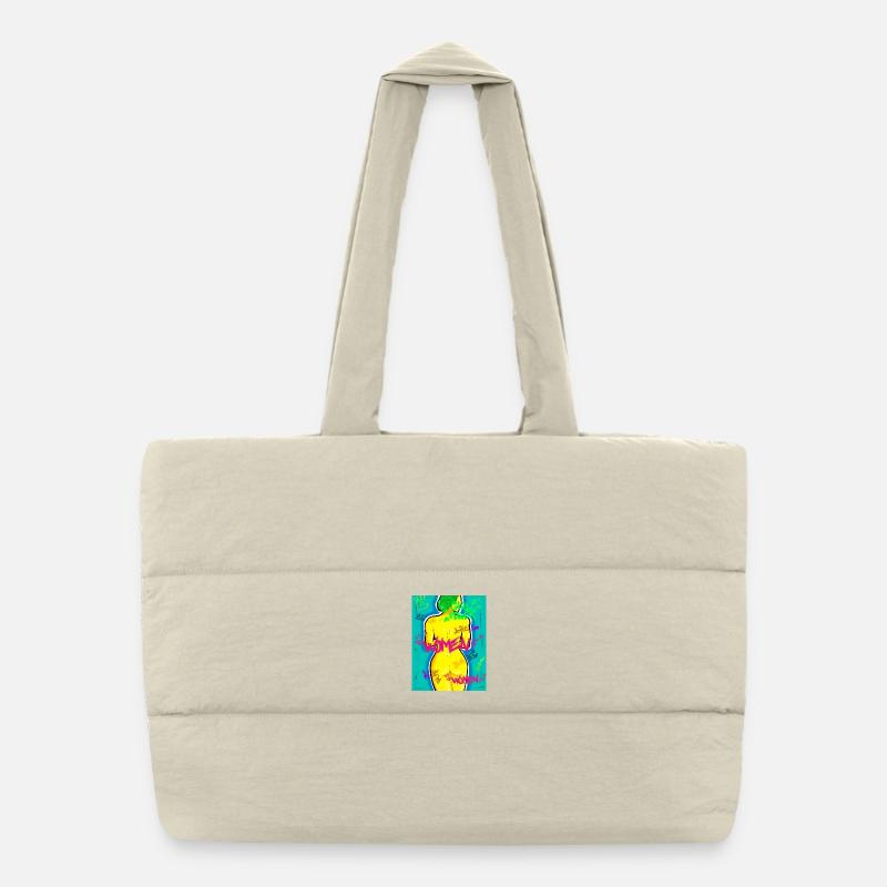Woman Graffiti Power and Colors Puffer Shopping Bag