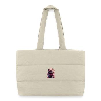 Cozy Kitten Pink Schal - Puffer-Einkaufstasche - Naturweiß - Vorne
