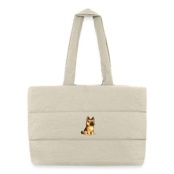 Cool Dog German Shepherd Skeptical - Puffer Shopping Bag - natural - Front