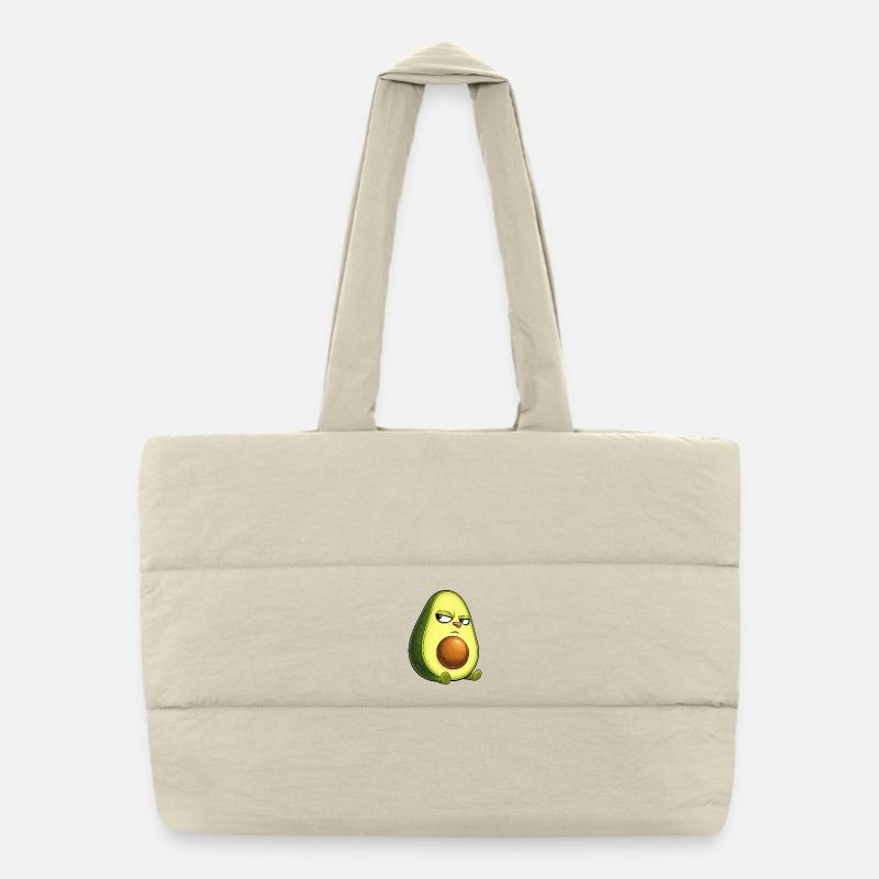 Coole Avocado mit Sonnenbrille skeptischer Blick Puffer-Einkaufstasche
