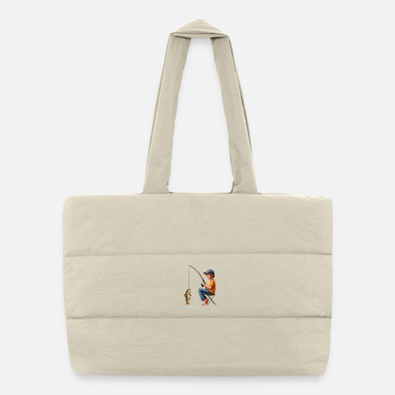 Motif de la nature de la pêche de garçon Sac shopping matelassé