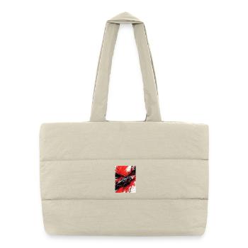 Japon Rouge Noir frénétique - Sac shopping matelassé - blanc naturel - Devant