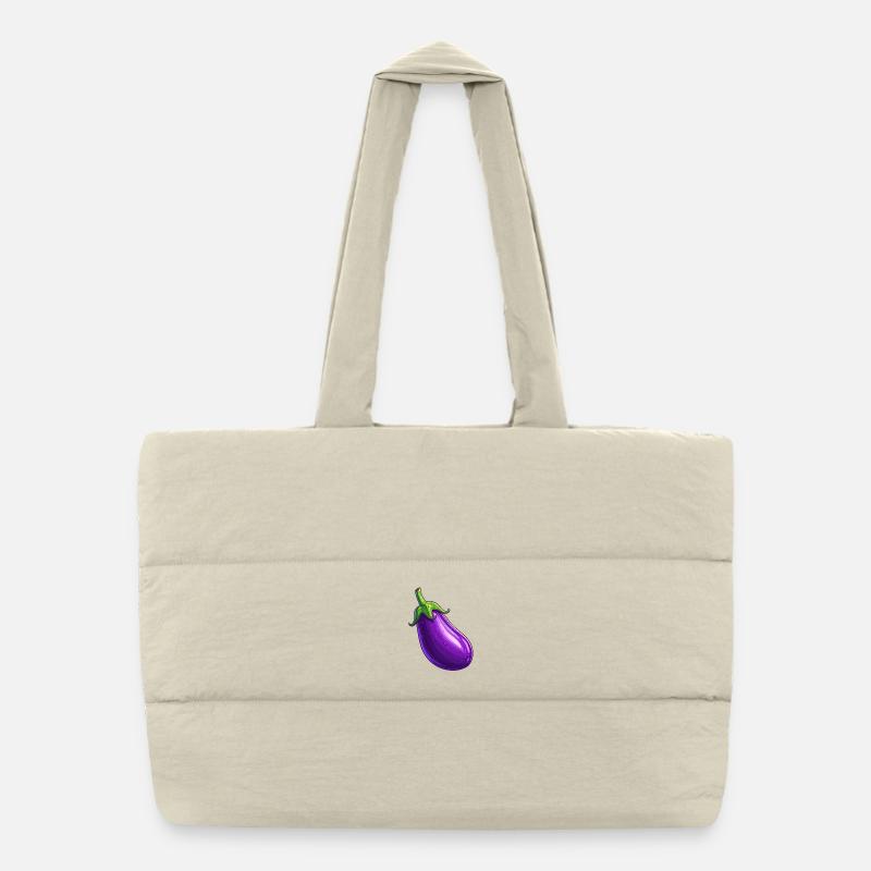 aubergine Sac shopping matelassé
