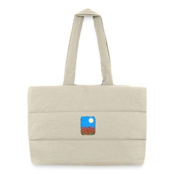 Coquelicots - Sac shopping matelassé - blanc naturel - Devant