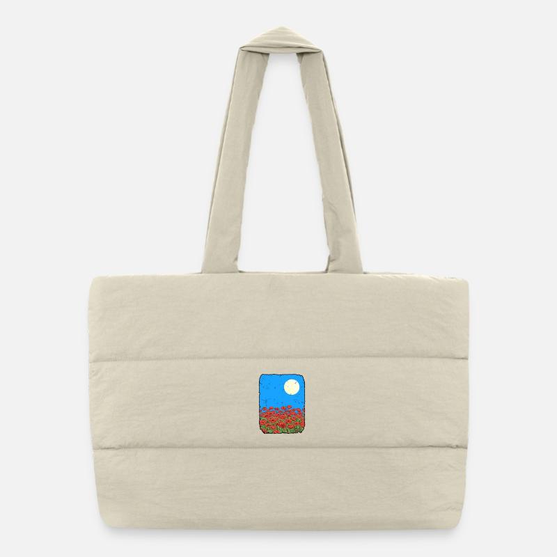 poppies Puffer Shopping Bag