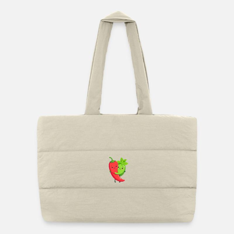 Kuschelige Chilli Minze Freunde Puffer-Einkaufstasche