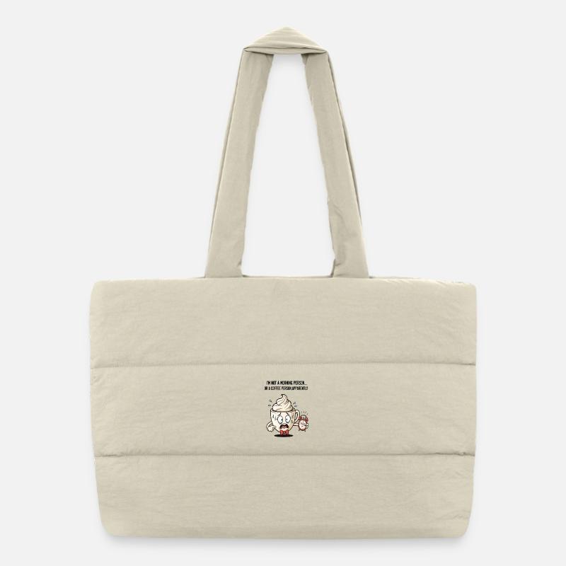Anxious Morning Mug with Alarm Puffer Shopping Bag