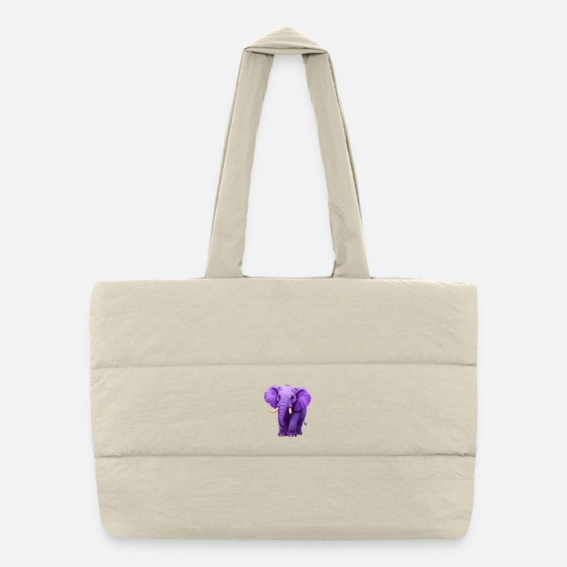éléphant violet Sac shopping matelassé