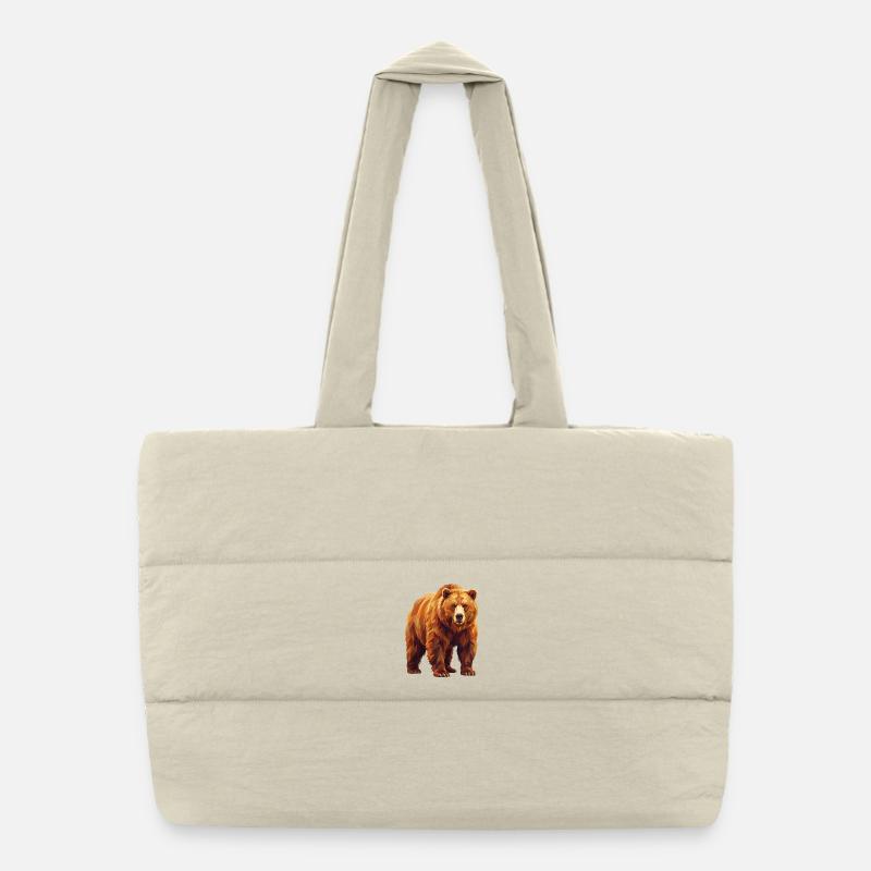Art moderne low poly géométrique Grizzly Bear Sac shopping matelassé