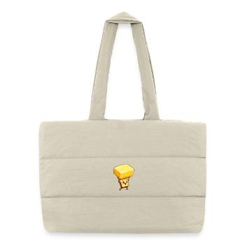 Le héros du pain soulève le bloc de beurre - Sac shopping matelassé - blanc naturel - Devant