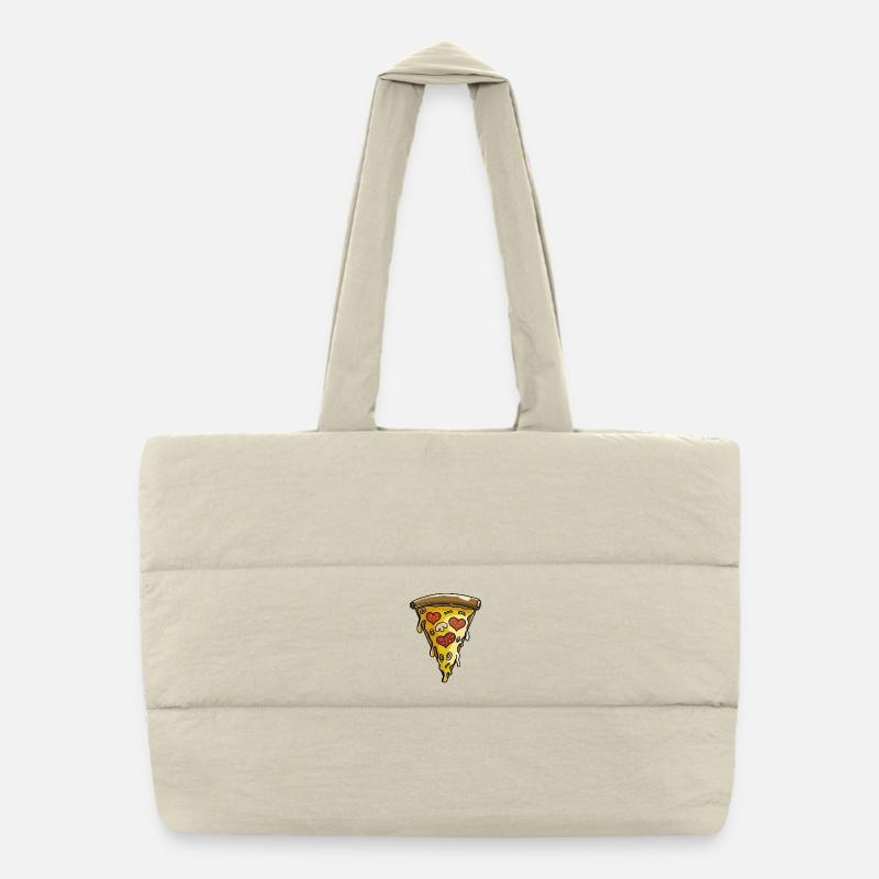 J'aime la pizza - tranche de pizza - coeur - -gift Comic Sac shopping matelassé
