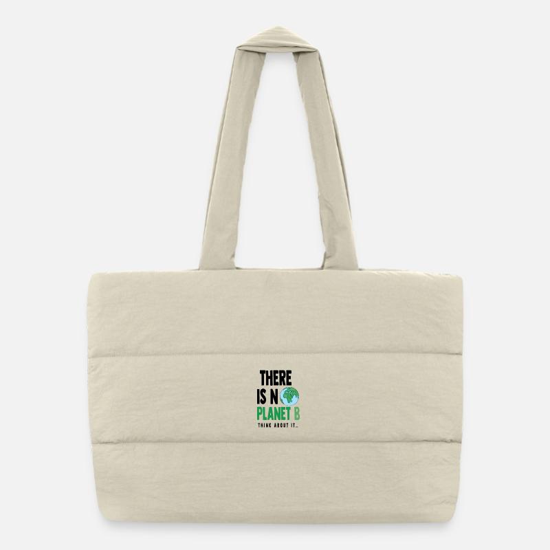Planet B (black) - Puffer Shopping Bag - natural