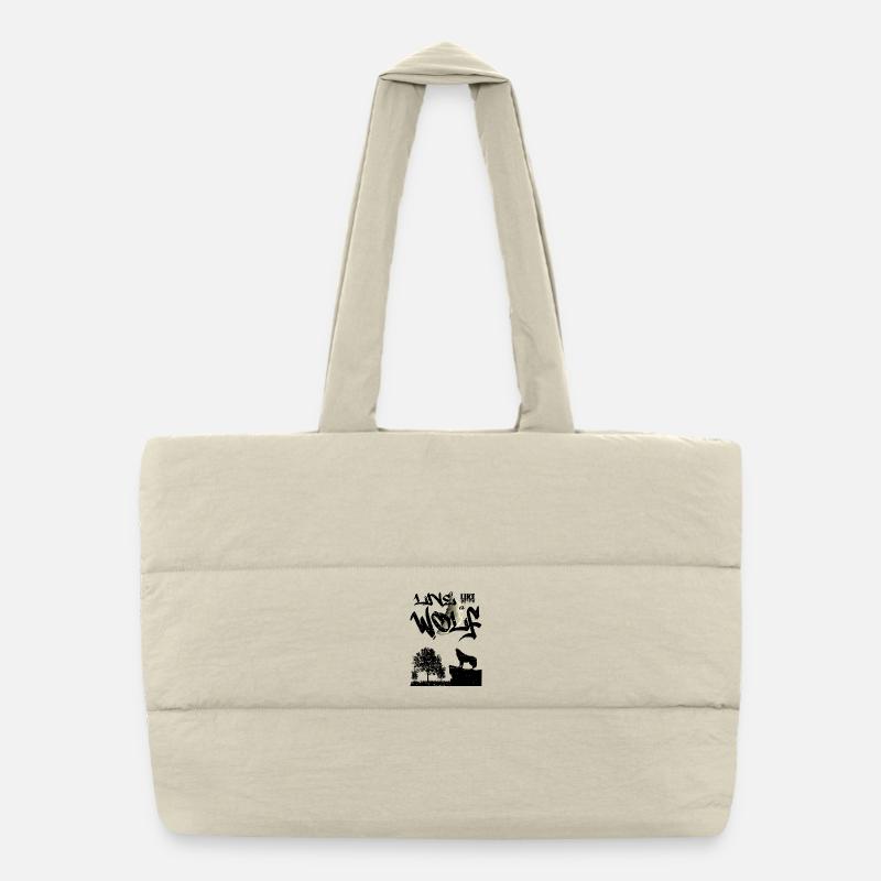 Vivez comme un loup Sac shopping matelassé