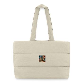 Cosmic Retro Computer Artwork - Puffer Shopping Bag - natural - Front