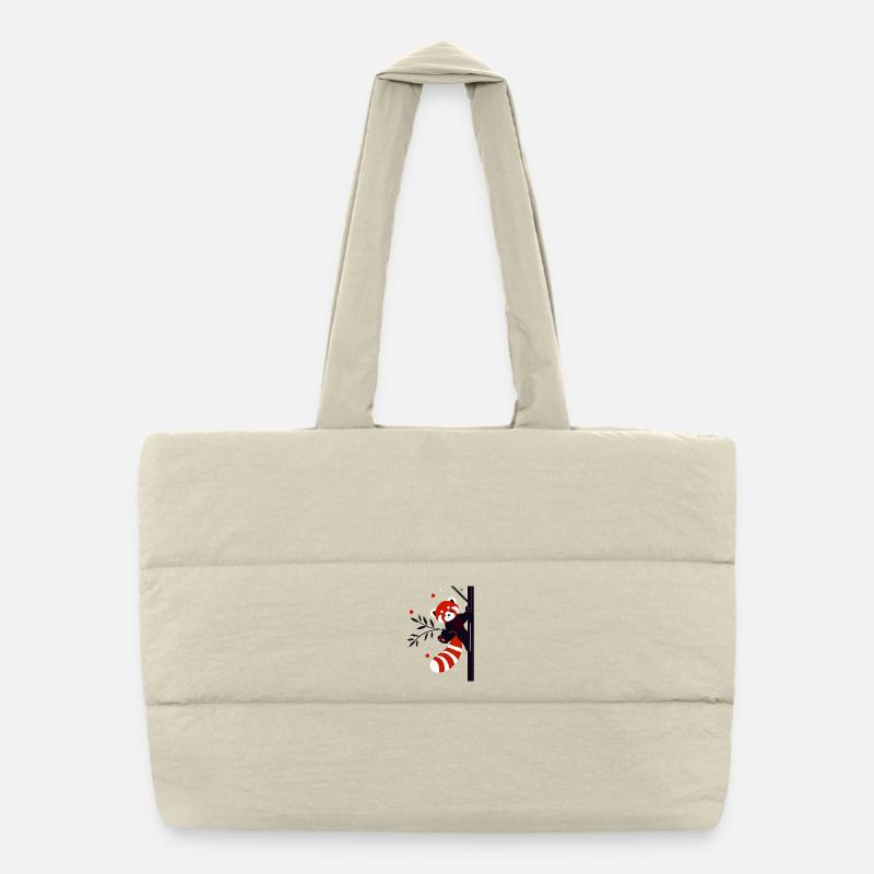 Panda roux heureux dans la jungle Sac shopping matelassé