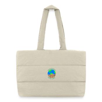 Save earth save life - Sac shopping matelassé - blanc naturel - Devant