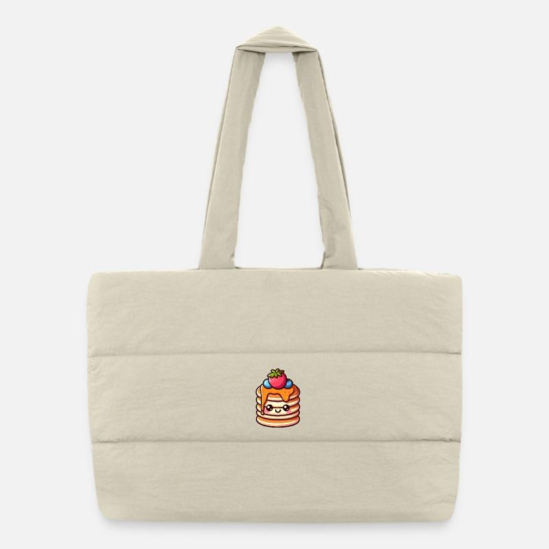Kawaii Snack Stack T-Shirt Design Puffer-Einkaufstasche