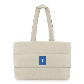Minimalist Blue RulerDesign - Puffer Shopping Bag - natural - Front