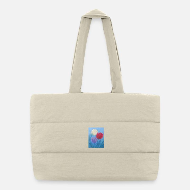 Tulipes Fleurs Abstraites En Acrylique Vibrant Sac shopping matelassé