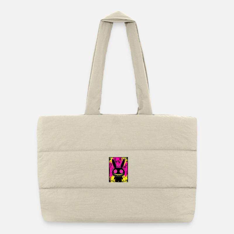 Retro Neon Bunny Puffer Shopping Bag