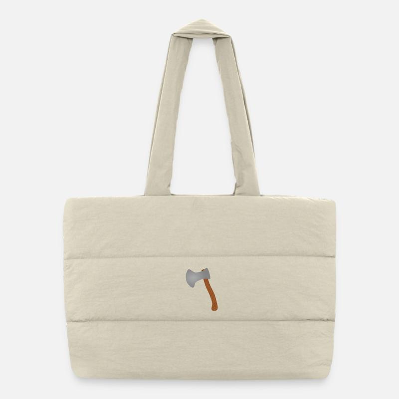 T-shirt avec illustration de hache des bois Sac shopping matelassé