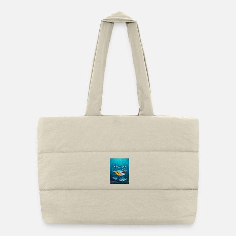 Piranha – deadly aggressive fish in rivers Puffer Shopping Bag